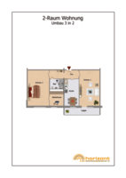 Grundriss 2-Raum-Wohnung 69,34 qm