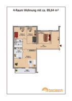 Grundriss 4-Raum-Wohnung 89,64 qm