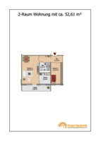 Grundriss 2-Raum-Wohnung 52.61 qm