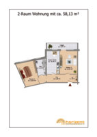 Grundriss 2-Raum-Wohnung 58,13 qm